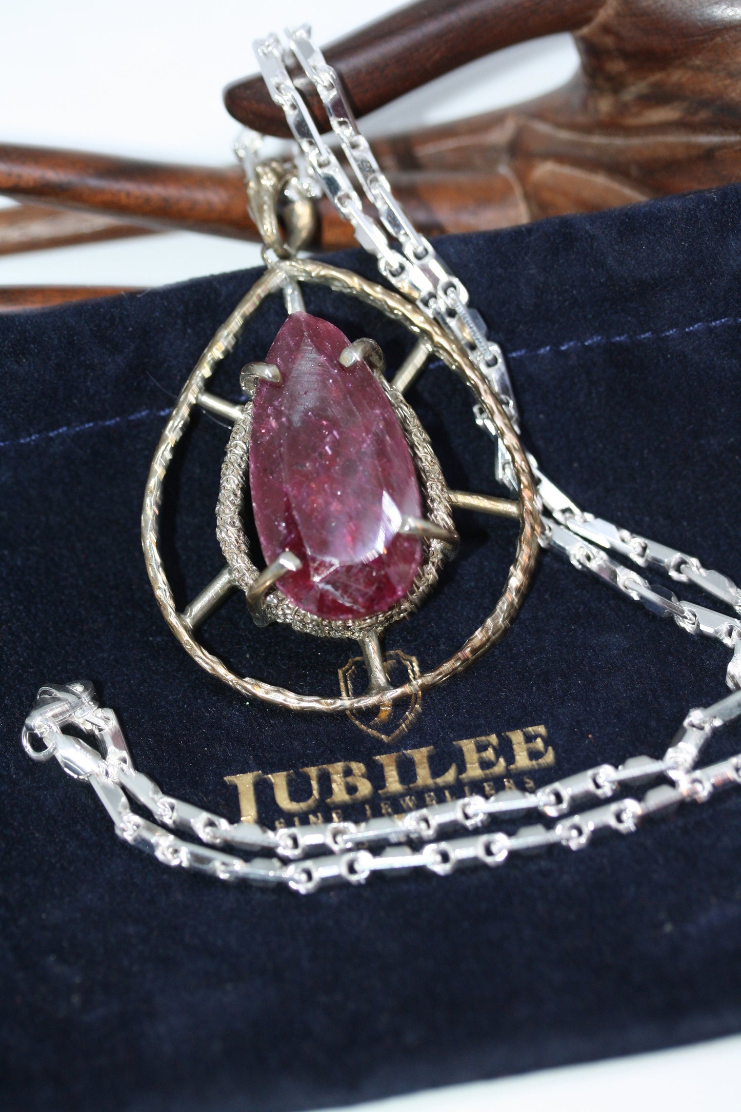 GLA Certified 9,532 Dollars Natural Faceted 51 ctw Pear Teardrop Ruby Red Silver Pendant Necklace