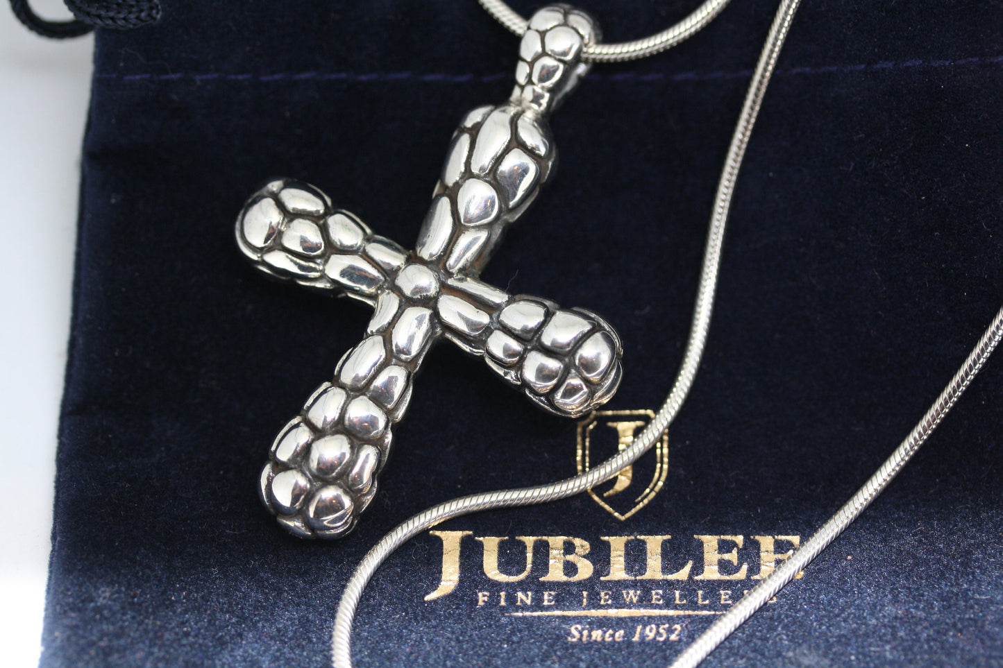 New Luxury 925 Sterling Silver 2.5" Cross Pendant Snake Men's Women's Necklace 18"