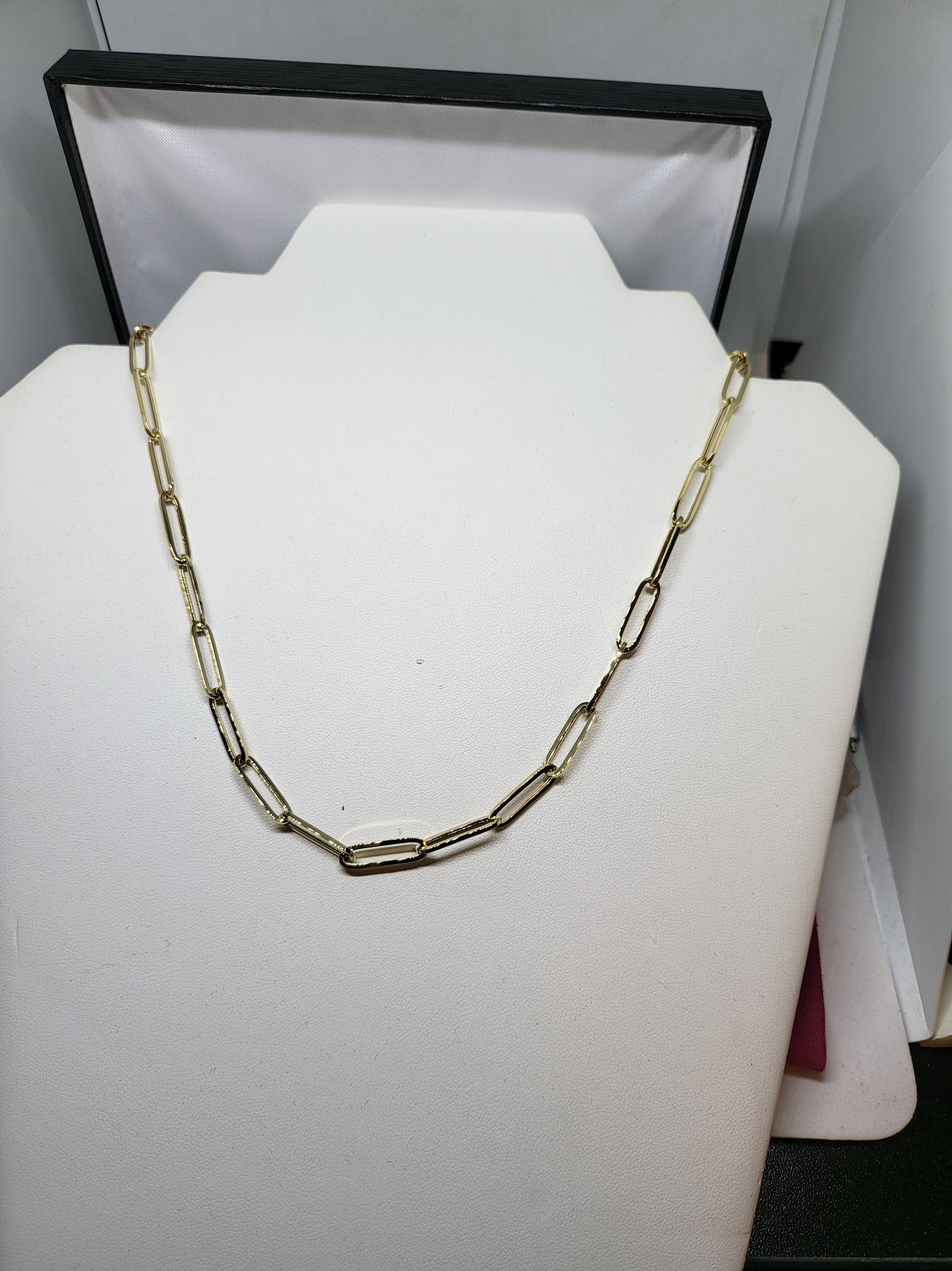 Brand New Real 14K Yellow Gold Cable Paper Clip Chain Women's 18" 5.5 MM Necklace