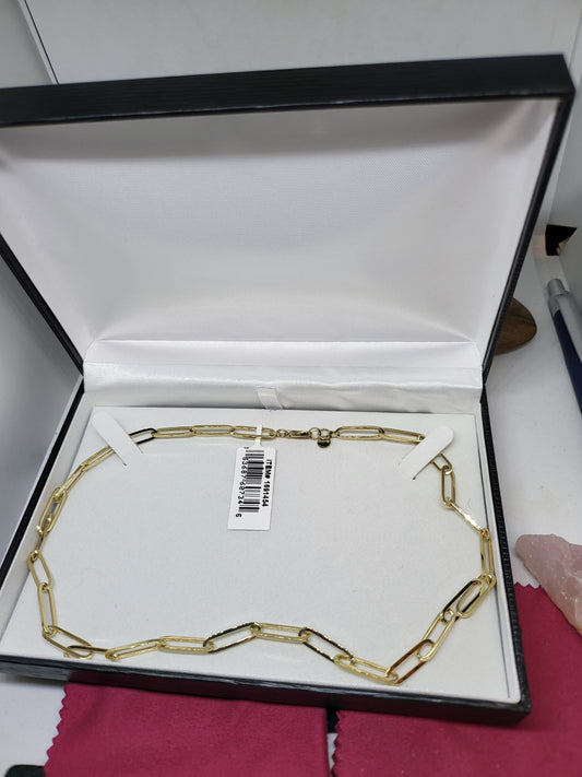 Brand New Real 14K Yellow Gold Cable Paper Clip Chain Women's 18" 5.5 MM Necklace