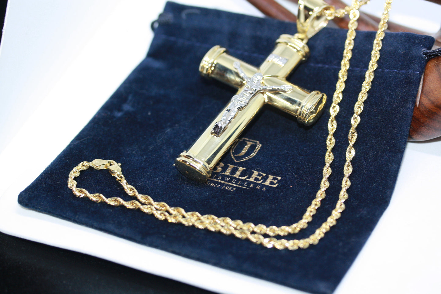 New Statement 3D 3" Cross Jesus Crucifix 14K Solid Gold 2" Pendant 10K 3 MM Men's Women's Unisex Necklace 18"