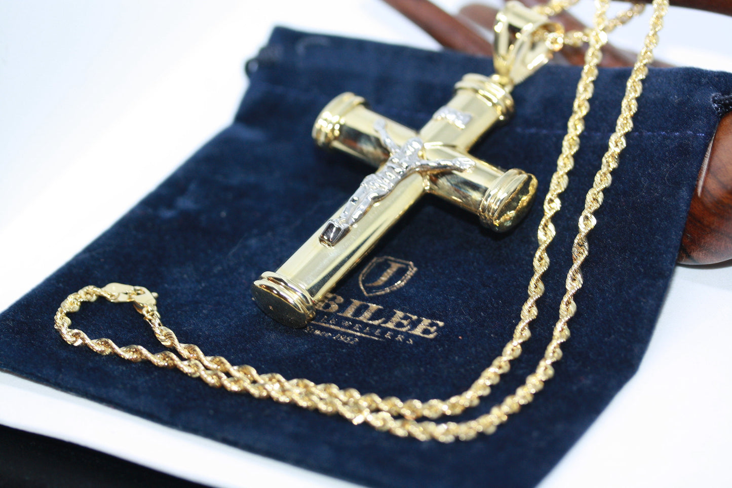 New Statement 3D 3" Cross Jesus Crucifix 14K Solid Gold 2" Pendant 10K 3 MM Men's Women's Unisex Necklace 18"