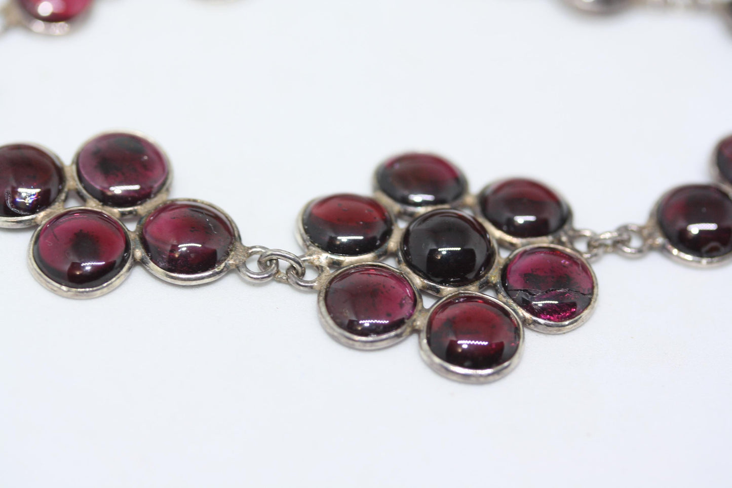 New Natural Gemstone 925 Sterling Silver 27.5 CT Genuine Reddish Purple Amethyst Women's Cocktail Tennis Panel Bracelet 8" February Gemstone