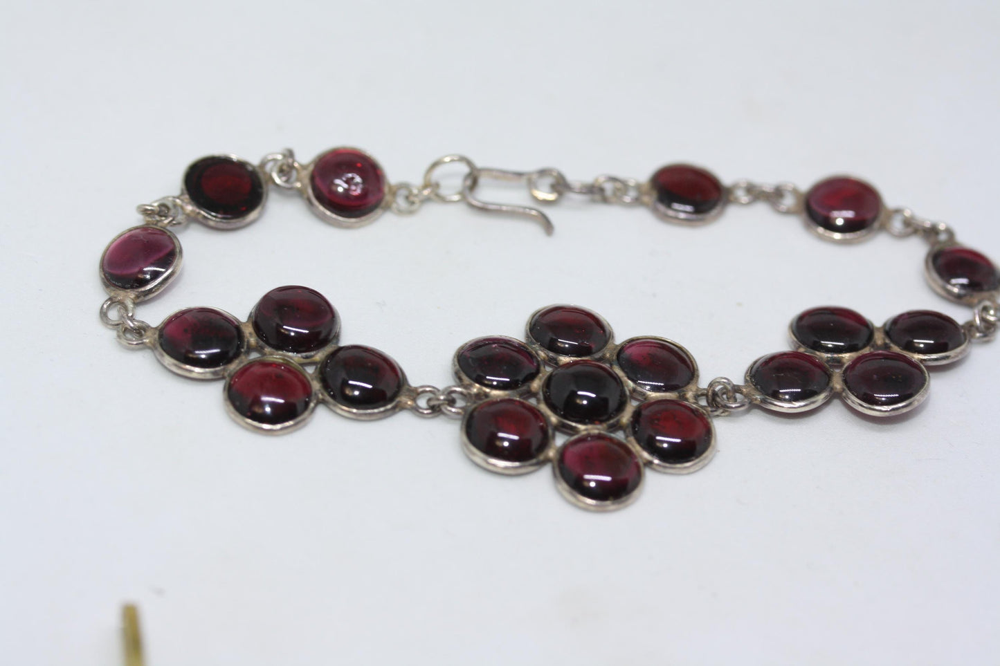 New Natural Gemstone 925 Sterling Silver 27.5 CT Genuine Reddish Purple Amethyst Women's Cocktail Tennis Panel Bracelet 8" February Gemstone