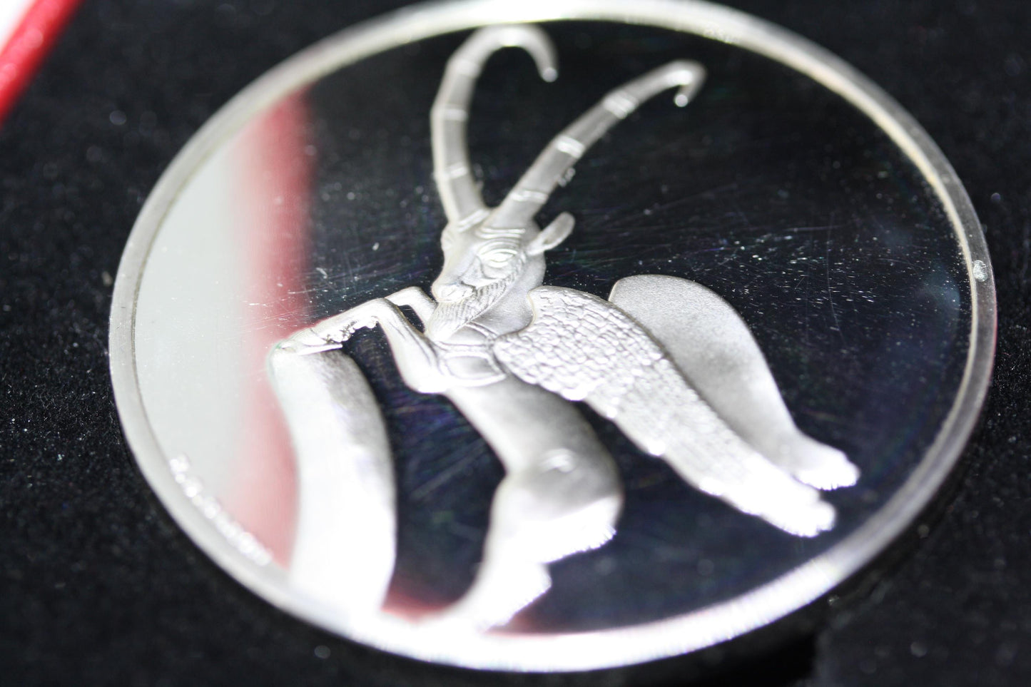 WINGED IBEX Sterling Silver Coin By Franklin Mint Art perse Treasures of Louvre Museum Paris Bouquetin Ailé