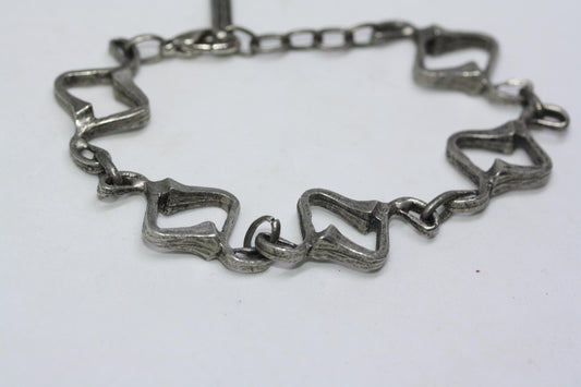 Modernist Canadian Designer Patricia David Women's Pewter Signed Bracelet 8"