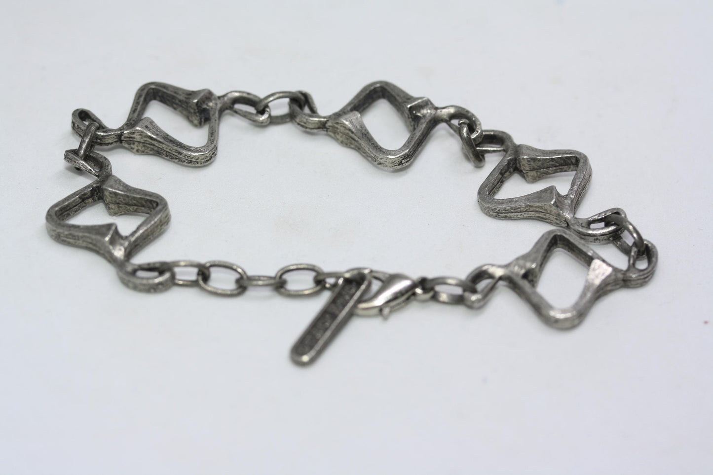 Modernist Canadian Designer Patricia David Women's Pewter Signed Bracelet 8"